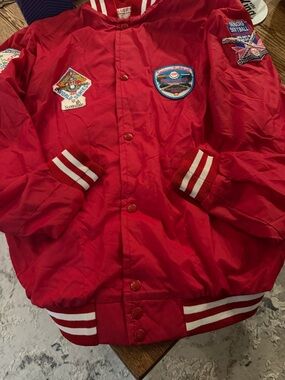 Vtg 80s Satin Jacket with 90s Patches Very Rare